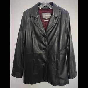 Wilsons Leather | Black Leather Jacket | Size: Large | Removable Inner Lining